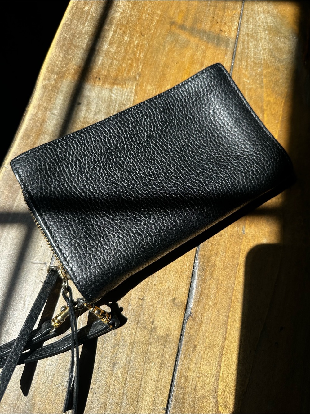 Pebbled Italian Leather Zip Wallet Wristlet from Cuyana